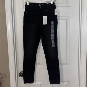 Women’s Old Navy Black Denim Jeans, Rockstar Super Skinny Extra High Rise size 6